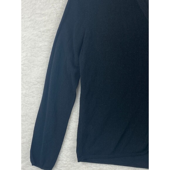 Hawico of Scotland Cardigan Sweater L Black V-Neck Button Front Viscose & Cotton - Picture 2 of 9